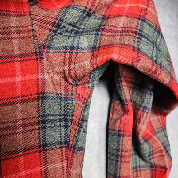Bonobos Red Gray Plaid Flannel Slim Fit Long Sleeve Button Up Shirt Mens Medium - Picture 12 of 16